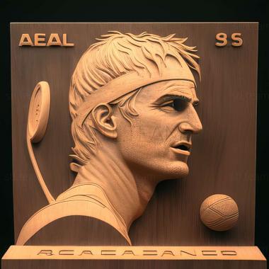 3D model Agassi Tennis Generation 2002 game (STL)